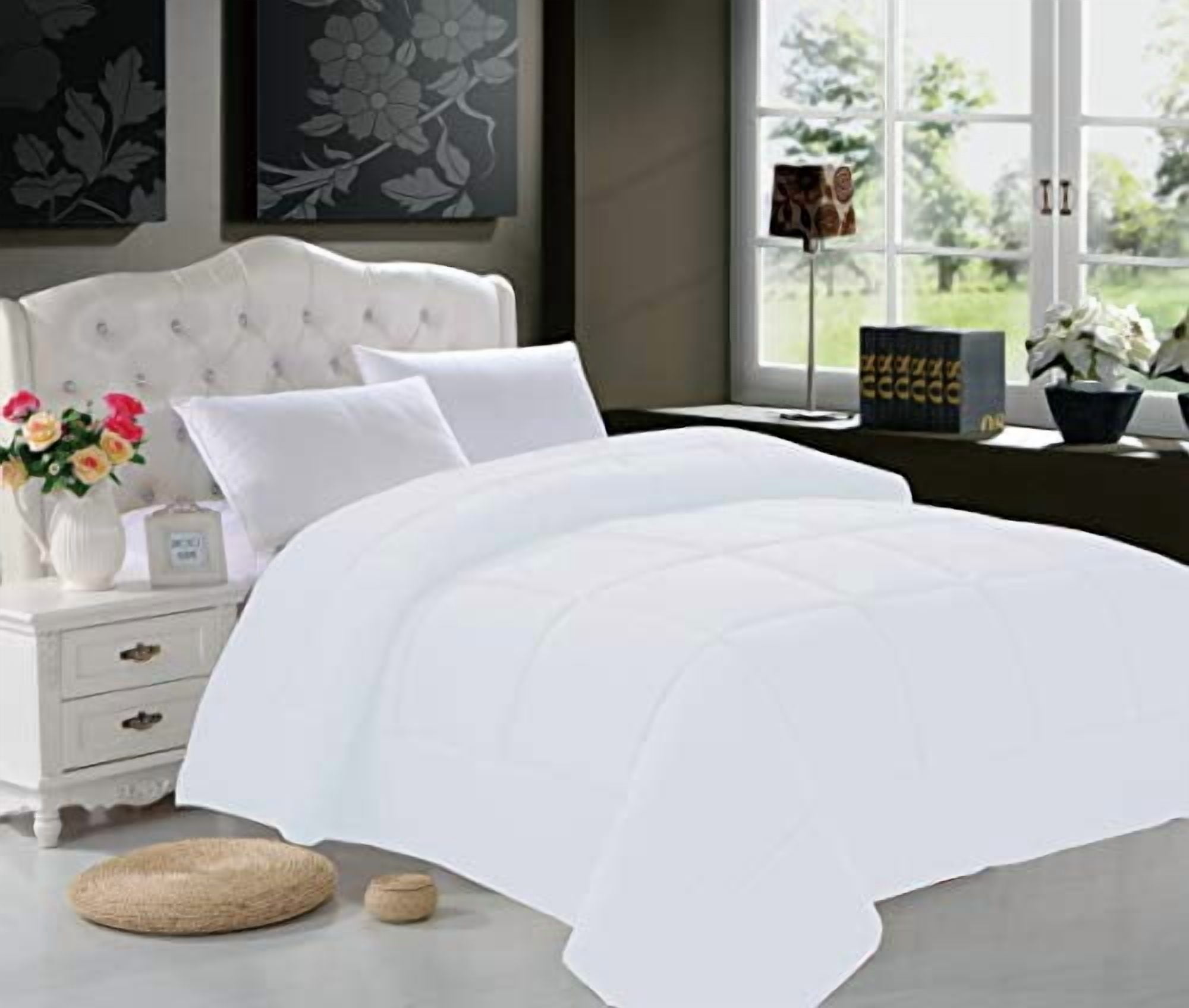 Elegant Comfort Luxurious Down Alternative Double-Fill Comforter Duvet Insert, King Size, White