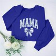 thumbnail image 2 of Culottes pour Femmes Manches Longues Mama Chandails en Molleton Col Rond Chandail Ample Léger Blouse Hauts TG Bleu, 2 of 7