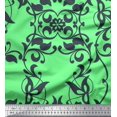 thumbnail image 1 of Soimoi Poly Georgette Fabric Leaves & Filigree Damask Print Sewing Fabric Yard 52 Inch Wide, 1 of 3