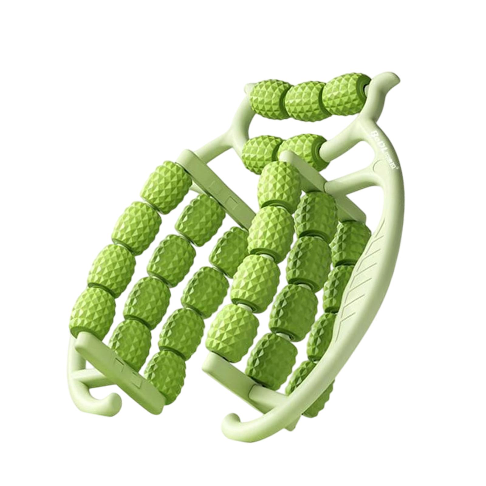koolsoo Rouleau Relaxant Musculaire à 29 Roues pour Fascia, Pince Circulaire pour Jambes, Épaule, Bras, Vert