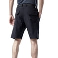 thumbnail image 2 of Zemub Shorts à Séchage Rapide pour Hommes, Pantalon d'Entraînement et de Randonnée à Multiples Poches (Noir, M), 2 of 6