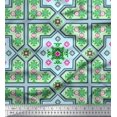 thumbnail image 2 of Soimoi Satin Silk Fabric Floral & Damask Patchwork Print Fabric by Yard 42 Inch Wide, 2 of 3