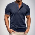 thumbnail image 2 of Besolor Men's Short Sleeve Shirts Summer Classic Button up Basic Tee Shirt Casual Crew Neck Athletic Tops, 2 of 7