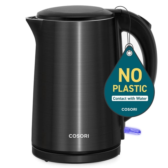 COSORI Stainless Steel Electric Kettle, 1500W Fast Boiling Water, Auto Shut-Off & Boil-Dry Protection, Cordless,1.5L Wide-Open Li