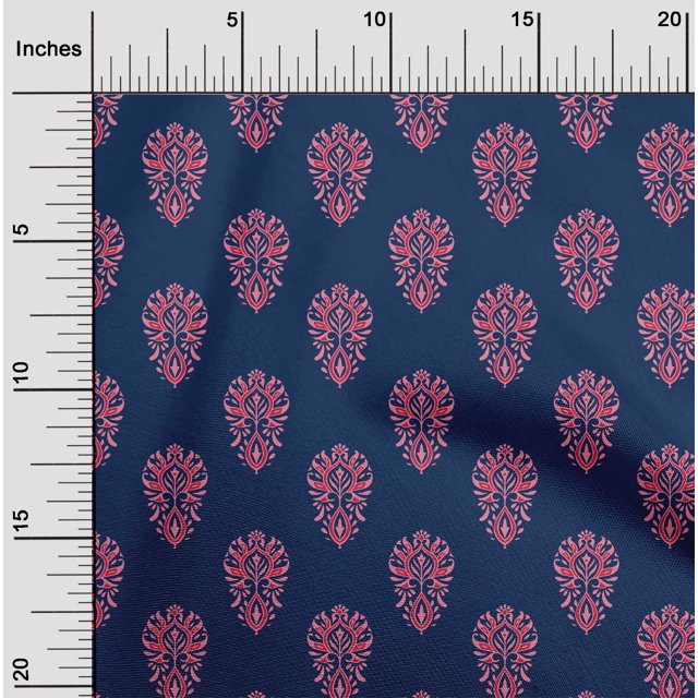oneOone Viscose Chiffon Fabric Floral Block Printed Craft Fabric BTY 42 Inch Wide