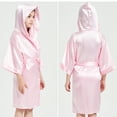 thumbnail image 4 of MIASHUI Peignoirs de Pyjama pour Enfants, Garçons et Filles Tout-Petits, Peignoir à Capuche en Satin de Soie, Nuisette, Vêtement de Nuit, Rose, 8-9 Ans, 4 of 7