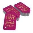 thumbnail image 2 of Inkdotpot 100 Pack Real Gold Foil Paper Tags Love Is Sweet Wedding Favor Hang Tag, 2 of 6
