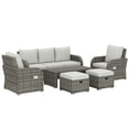 thumbnail image 1 of Outsunny Mobilier de Jardin avec Coussins, Gris Pâle, 1 of 8