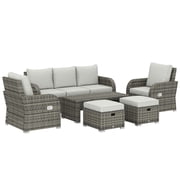 Outsunny Patio Furniture with Cushions, Light Grey