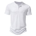 thumbnail image 1 of vdgthytj Short Sleeve T-Shirts for Men Button up Round Neck Slim Muscle Tees Lightweight Breathable Athletic Gym Shirts, 1 of 9