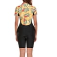 thumbnail image 5 of RKSTN One Piece Swimsuit Women New Fashion Rash Guard Long Sleeve UV UPF 50+ Sun Protection Swimsuit Front Zipper Printed Patchwork Bathing Suit, 5 of 5