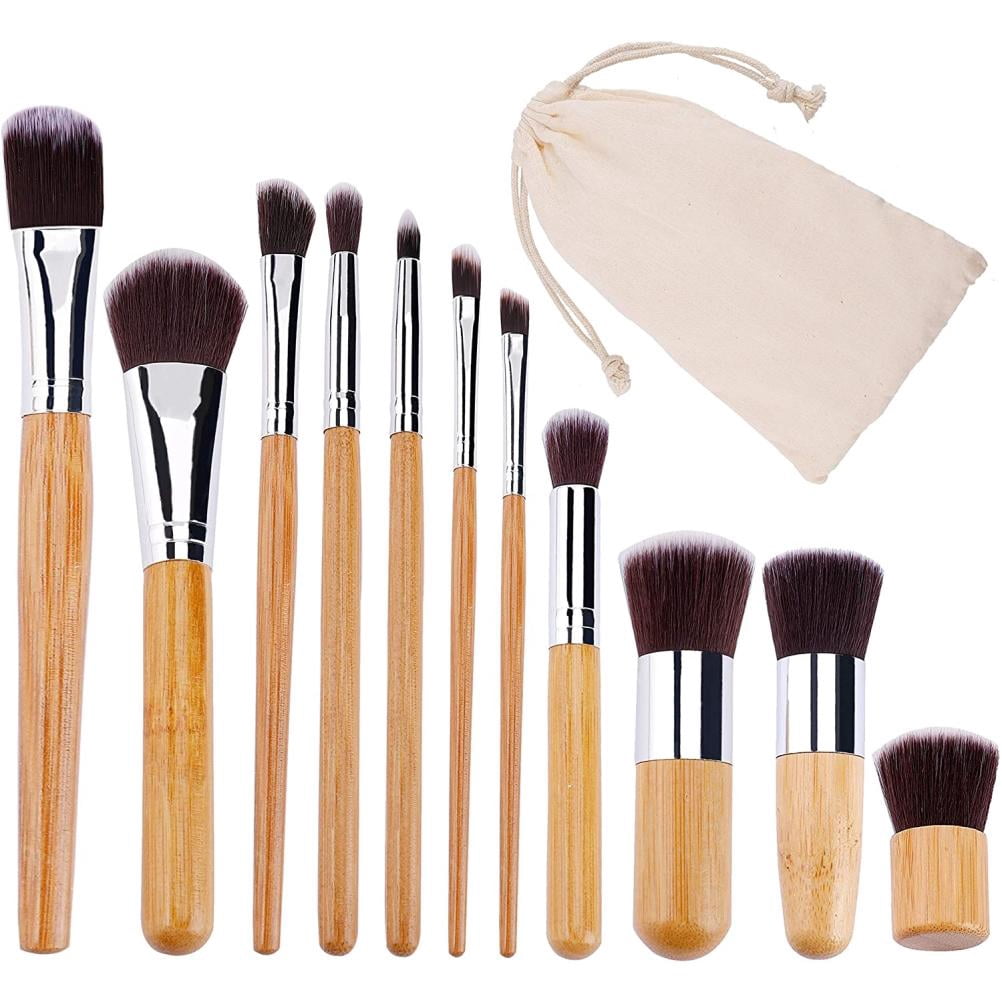 Makeup Brush Cosmetics Brushes Kit Makeup Brush Natural Bamboo Make Up Brushes Set Soft Powder Cream Cosmetics Brushes Kit