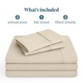 thumbnail image 2 of Bare Home Premium 1800 Collection 5-Piece Bed Sheet Set, Split California King, Sand, 2 of 10