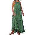 thumbnail image 2 of Gspmoly Robe pour Femmes, Robe d'Été Décontractée pour Femmes à Col Rond, Unie, à Bandage, Sans Manches, Longue, Robes de Soirée pour Femmes jusqu'à 60 % de Rabais, 2 of 6