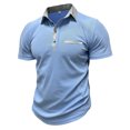thumbnail image 1 of Pntutb T-Shirts pour Hommes Liquidation Hommes Décontracté Chic Manches Courtes Col Rabattu Chemise à Boutons Blouse, 1 of 5