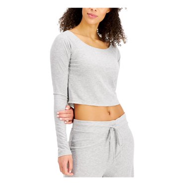JENNI Chemise de Nuit Courte Col Bateau Gris TP