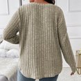 thumbnail image 4 of Besolor Plus Size Long Sleeve Tops for Women V Neck Pullover Sweaters Loose Dressy Curvy Hem Spring Fall Tunic Shirts, 4 of 6