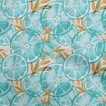 thumbnail image 1 of oneOone Georgette Viscose Turquoise Blue Fabric Leaves & Lemon Sewing Material Print Fabric By The Yard 42 Inch Wide, 1 of 5