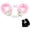 Pink, variant on Stainless Steel Pink Fluffy Handcuffs for Ankles and Wrist with Chain,Set Fuzzy Sweater Hand Cuff Set for Adults,Black