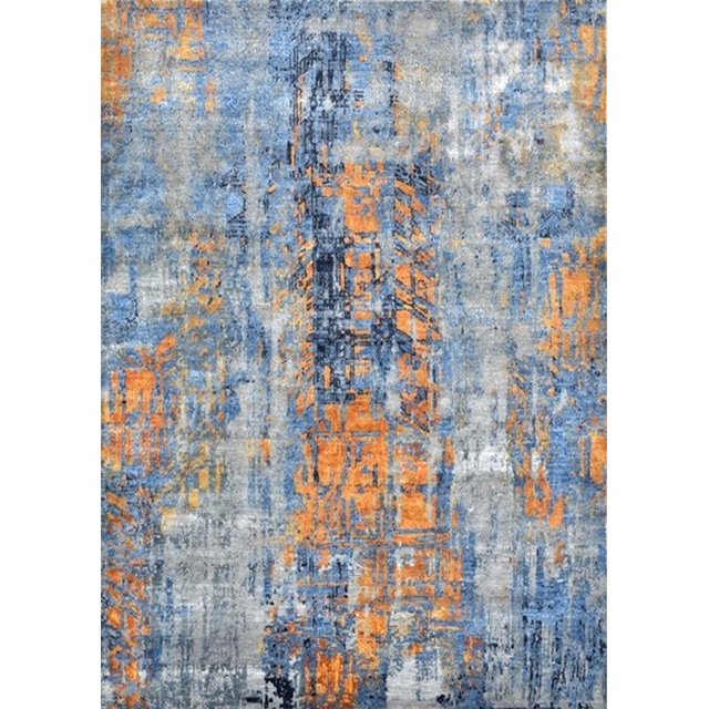 Ahgly Company Tapis d'Intérieur Rectangle Mid-Century Moderne Granit Gris Zone Orientale, 4' x 6'