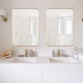 thumbnail image 3 of Mirrorize Canada Rounded Rectangle Gold Bathroom Framed Decorative Wall Mirror (27.5 in. H x 19.7 in. W), 3 of 9
