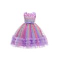 thumbnail image 2 of Faithtur Kids Sequins Heart Patterns O-Neck Sleeveless Formal Dress One-Piece, 2 of 9
