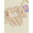 thumbnail image 3 of Faithtur Chandail d'Automne pour Bébé, Motif Lettre Jacquard Manches Longues Col Rond Chandail d'Hiver, 3 of 9