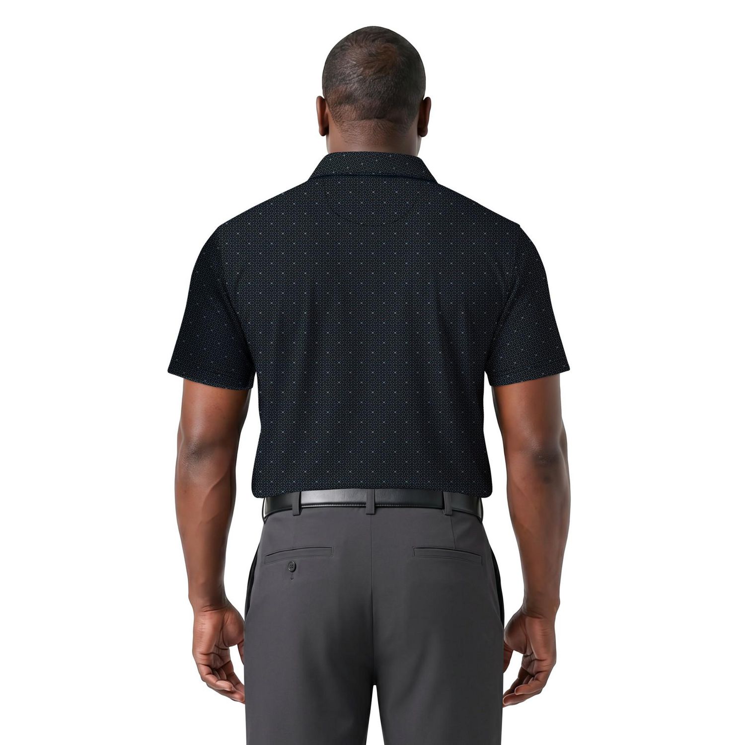 Ben Hogan Performance Men's Gentleman Geometric Golf Print Short Sleeve Polo Shirt