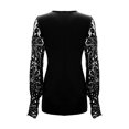 thumbnail image 4 of Kcodviy Women's Spring and Autumn Ruffle Shirt Lace Sleeves Pressed Ladies Cotton Blouses Pleated Button Base Shirt Long Workout Tops for Women Top, 4 of 4