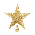thumbnail image 1 of Ongmies Christmas Tree Star Topper, Golden Five-Pointed Star Christmas Tree Topper – Perfect Finishing Touch For A Beautifully Decorated Tree, Glittered 5 Point Star Treetop, 1 of 5
