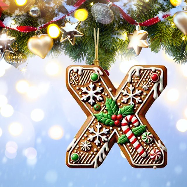 Rwnbm 26 Letters Christmas Tree Decoration Pendant Christmas Tree Ornaments Personalized DIY Christmas Ornaments Christmas Decoration Xmas Tree Hanging Decor Feature