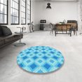 thumbnail image 4 of Ahgly Company Tapis d'Intérieur Lavable à la Machine, Carré, Transitionnel, Bleu Ciel Profond, Tapis de Zone, 8 Pieds Carré, 4 of 7