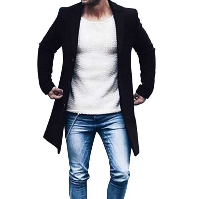 Qertyioot Hauts pour Hommes Automne Hiver Décontracté Manches Longues Bouton Veste Mode