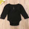 thumbnail image 2 of Newborn Multicolor Long-sleeved Buttoned Bottoming Jumpsuit Long-sleeved Knitted One-piece Suit, 2 of 7