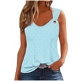 thumbnail image 2 of IROINID Débardeur pour Femmes, Blouse Sans Manches Décontractée Mode Col en V Bleu Clair TTG, 2 of 6