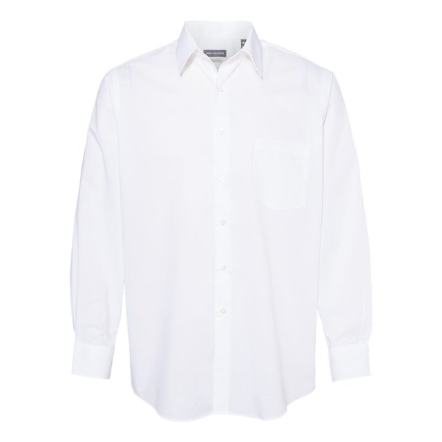 Van Heusen Mens Broadcloth Point Collar Solid Shirt, 3XL, White
