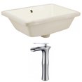 thumbnail image 1 of 18.25-in. W Rectangle Bathroom Undermount Sink Set In Biscuit - Chrome Hardware AI-22822, 1 of 8