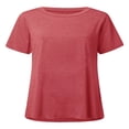 thumbnail image 2 of T-shirt à Manches Courtes pour Femmes, Grande Taille, Décontracté, Col en V, Tunique Ample, 2 of 2