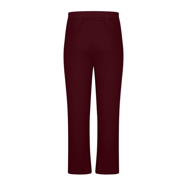 Image 4 of LIBRCLO Sweatpants Men Baggy Joggers Straight Leg Sweat Pants Mens Sweatpants Open Bottom, Wine 3XL