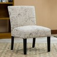 thumbnail image 1 of Roundhill Furniture Botticelli English Letter Print Fabric Armless Contemporary Accent Chair, Single, 1 of 5