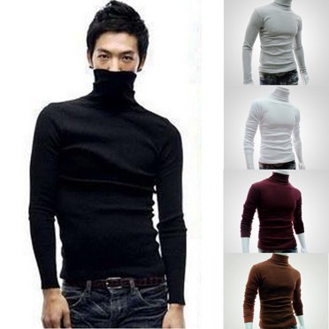 Winter Men Slim Warm Cotton High Neck Pullover Jumper Sweater Top Turtleneck M-2XL