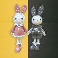 thumbnail image 2 of Baohd Handmade Crochet Kit for Beginner Cute Rabbits All in Learn to Crochet Grey and Pink, 2 of 6