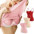 thumbnail image 2 of Timegard Camisoles pour Femmes 3 Pcs avec Soutien-Gorge Intégré Col Rond Bretelles Spaghetti Ajustées Douces Maillots de Corps Décontractés Hauts de Pyjama, 2 of 6