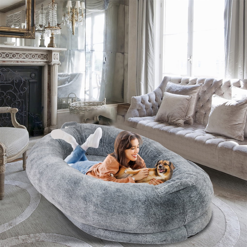 Wisfor Human Dog Bed: 170x100x35CM Human Sized Giant Dog Bed for Adult and Pets, Washable Faux Fur Napping, Orthopedic Dog Bed