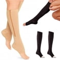thumbnail image 5 of Gros Clair! Bas de Compression à Fermeture Éclair Confortables, Bas de Compression à Bout Ouvert, Soutien des Jambes, Bas Gainants, Bas Jusqu'au Genou, 5 of 5
