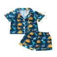 thumbnail image 1 of Ensembles de Pyjamas d'Été pour Tout-Petits Chemise à Manches Courtes à Boutons et Col Rabattu Shorts, 1 of 6