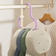 thumbnail image 4 of Plastic Clothes Hangers Purple Round Hanging Hat Scarf Storage Rack Non-Slip Ring Clothes Hanger for Shawls and Household Organization(3Pcs) JASKFLY, 4 of 8