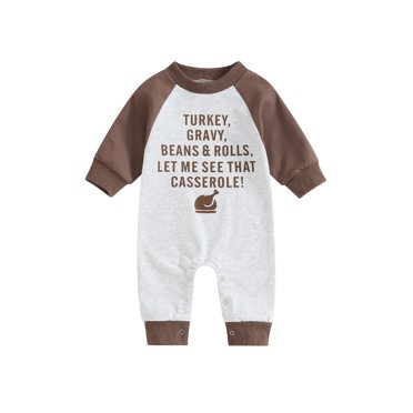 Honganda Barboteuse Décontractée pour Bébés Garçons 0-18 Mois, Manches Longues, Imprimé Lettre, Couleur Contrastée