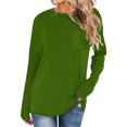 thumbnail image 2 of Timegard Womens Tops Crewneck Long Sleeve Drop Shoulder Basic Tee Fall Casual Loose Tops with Pocket, 2 of 5