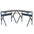 thumbnail image 1 of Pemberly Row L-Shaped Computer Desk with Black Metal Frame and Wood Finish, 1 of 7